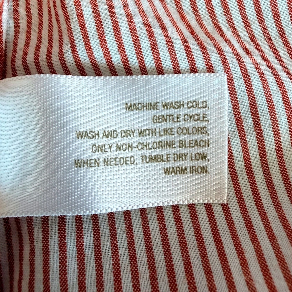 Old‎ Navy Red White Striped Women's Button Top Size M Cotton Preppy Americana - Picture 5 of 8